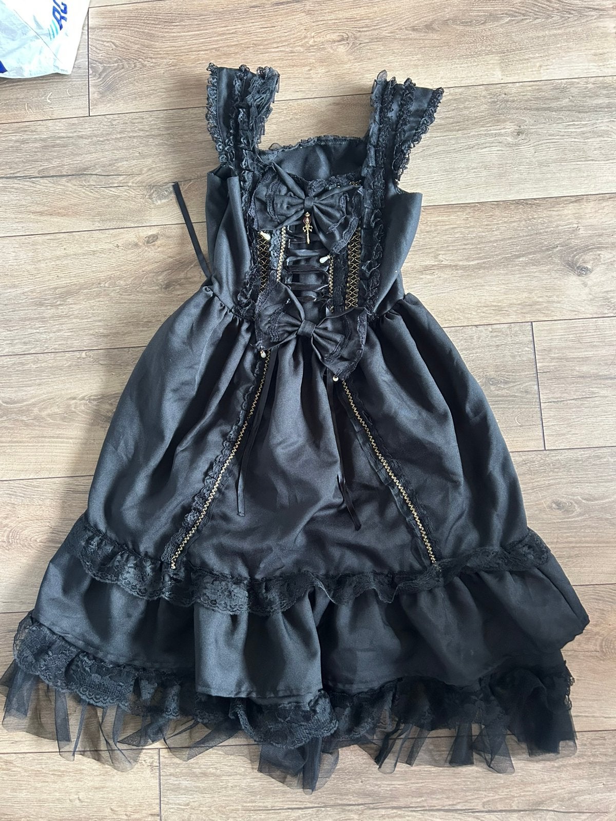 Prachtige Gothic Lolita Jumper Skirt (JSK) van Bodyline, Maat 38/40 (M), Zwart, Ophalen of Verzenden, Zo goed als nieuw