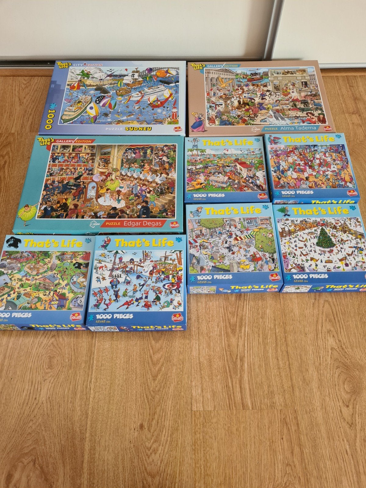 That's life, 7 puzzels van 1.000 stukjes. Koopje, Ophalen of Verzenden, 500 t/m 1500 stukjes, Zo goed als nieuw, Legpuzzel