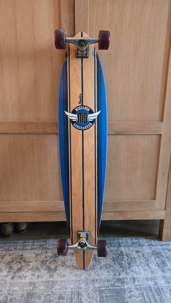 Mindless Longboard Hunter 112cm - Blauw/Hout, Ophalen, Gebruikt, Skateboard, Longboard