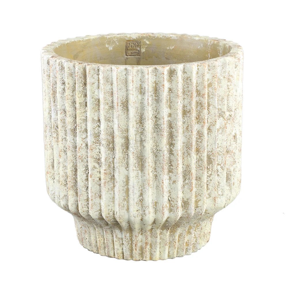 PTMD Pot Gabriel - XXL Crème Cement Bloempot 40x40cm, Tuin en Terras, Bloempotten, Nieuw, Beton, Binnen, 40 tot 70 cm, 40 cm of meer