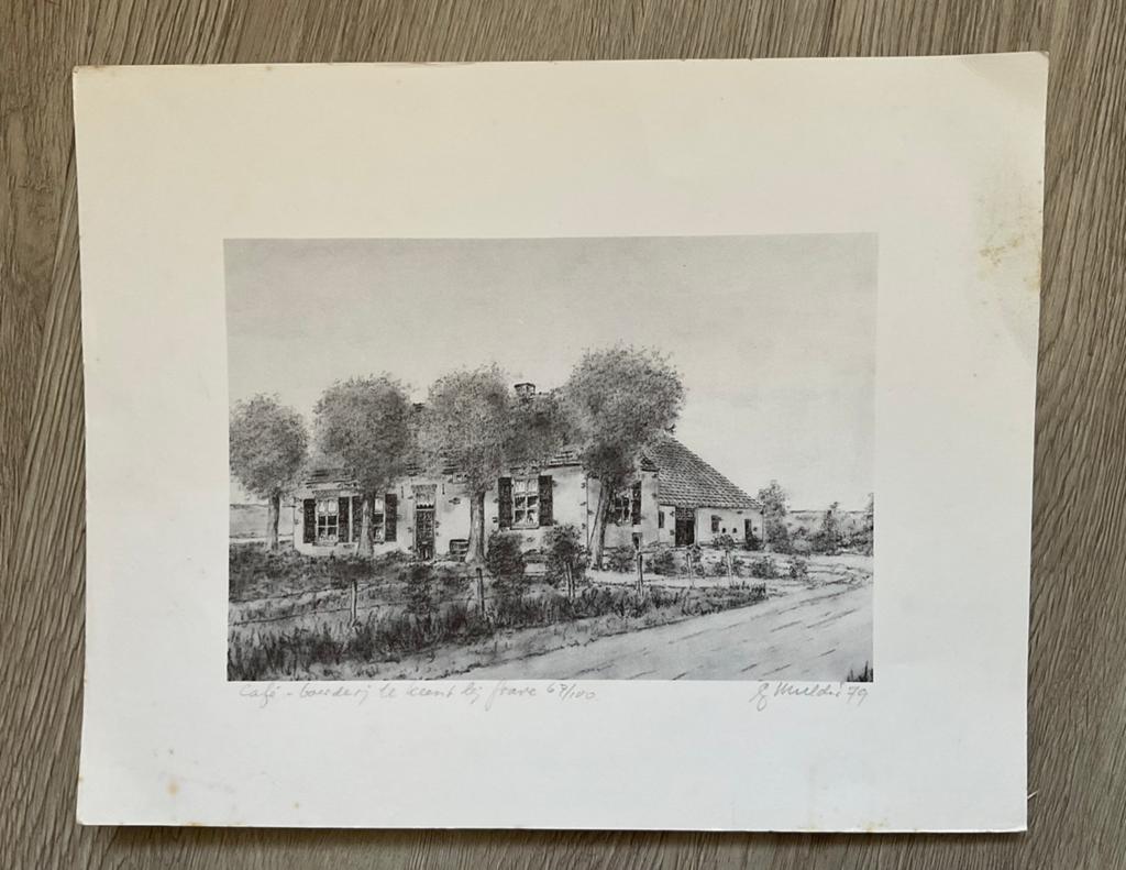 Offsetlitho G. Mulder - Café-boerderij te Keent bij Grave, Ophalen of Verzenden, 1960 tot 1980, Gebruikt, Gebouw