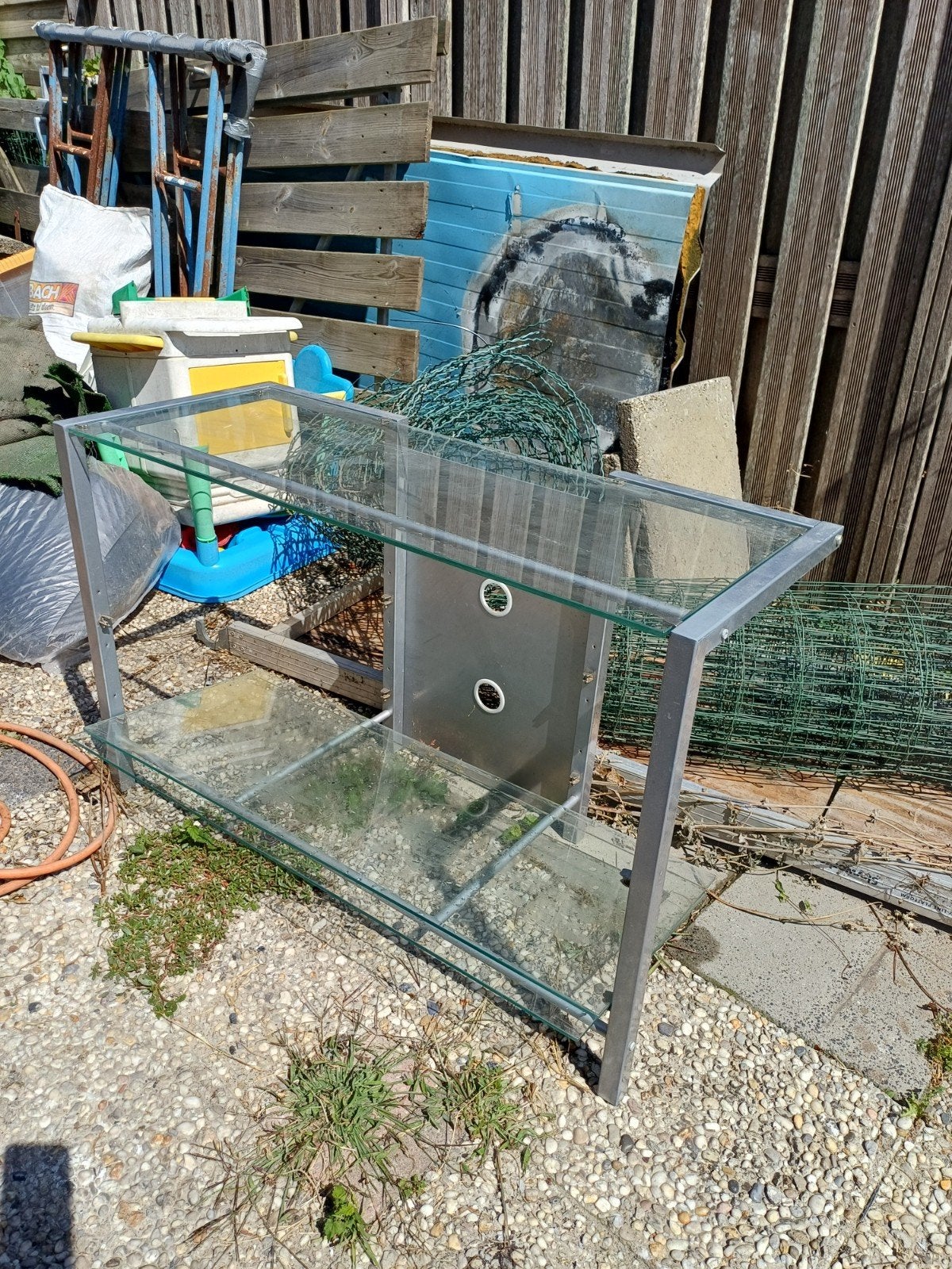 Glazen tv-kast gratis ophalen, Gebruikt, 100 tot 150 cm, Ophalen of Verzenden, Glas