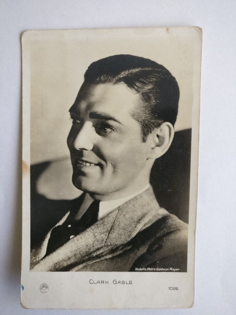 ANSICHTKAART CLARK GABLE playboy VINTAGE GONE WITH THE WIND, Verzenden, 1940 tot 1960, Ongelopen, Sterren en Beroemdheden