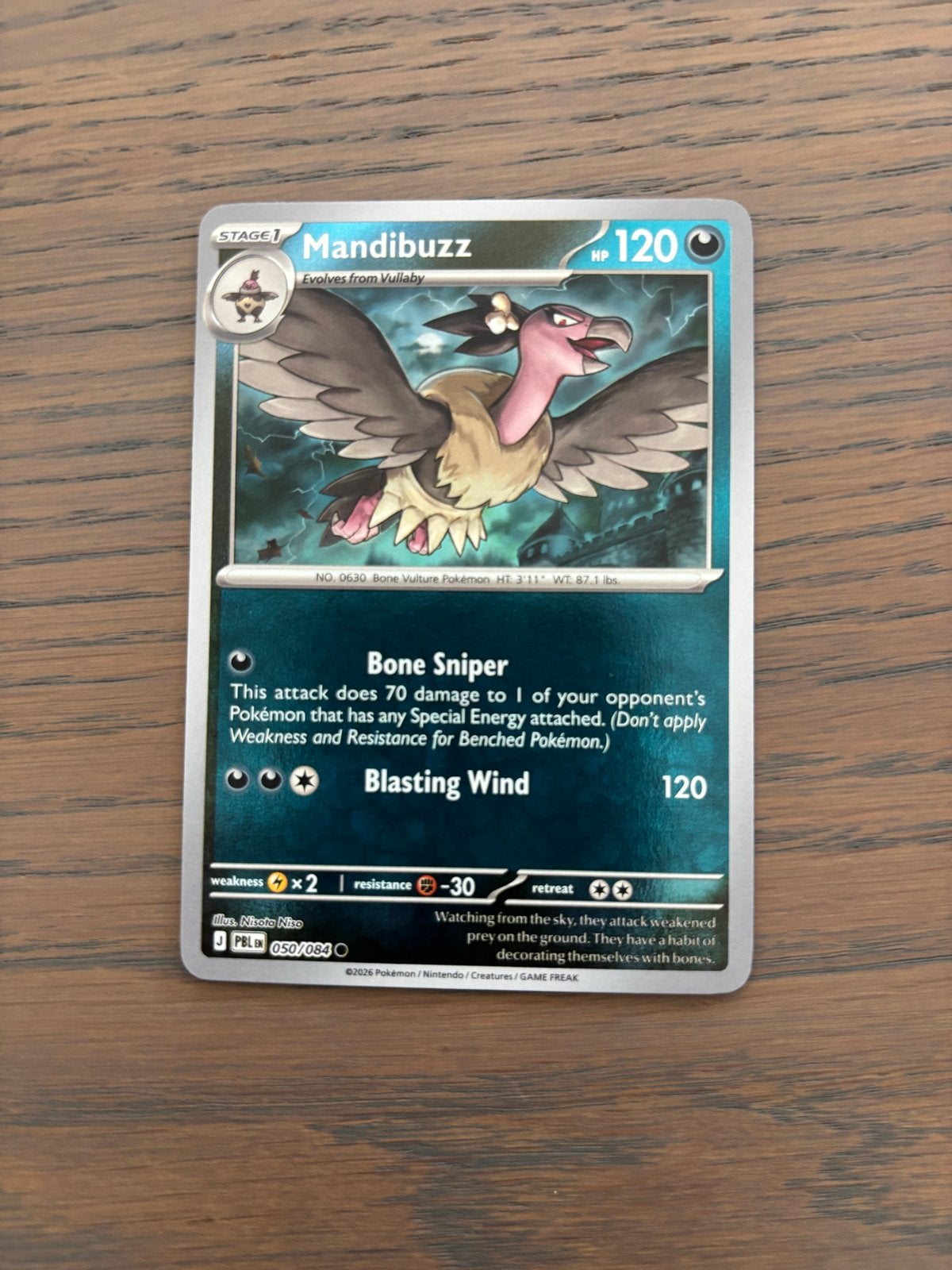 Pokémon Kaart Mandibuzz 050/084 (Engels), Ophalen of Verzenden, Nieuw, Losse kaart