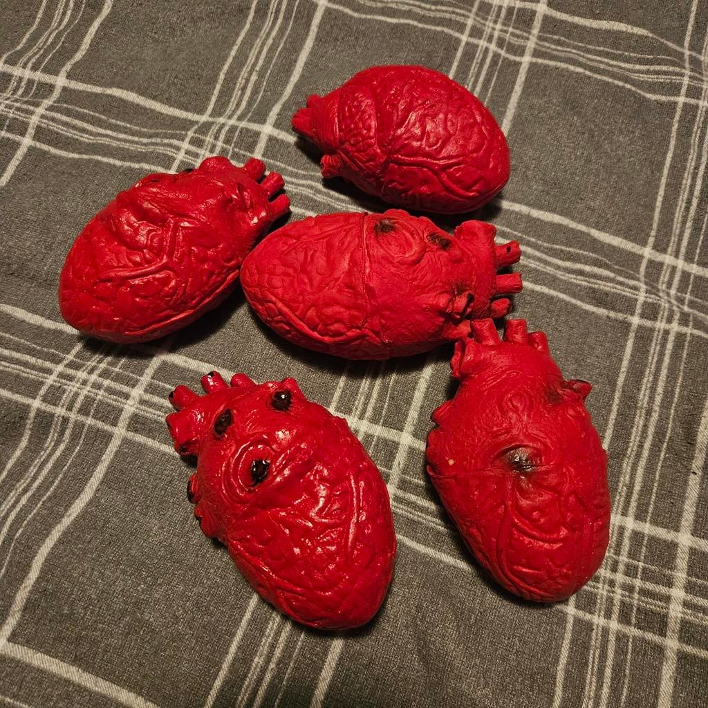 Halloween Harten - Griezelige Decoratie (5 stuks), Ophalen of Verzenden