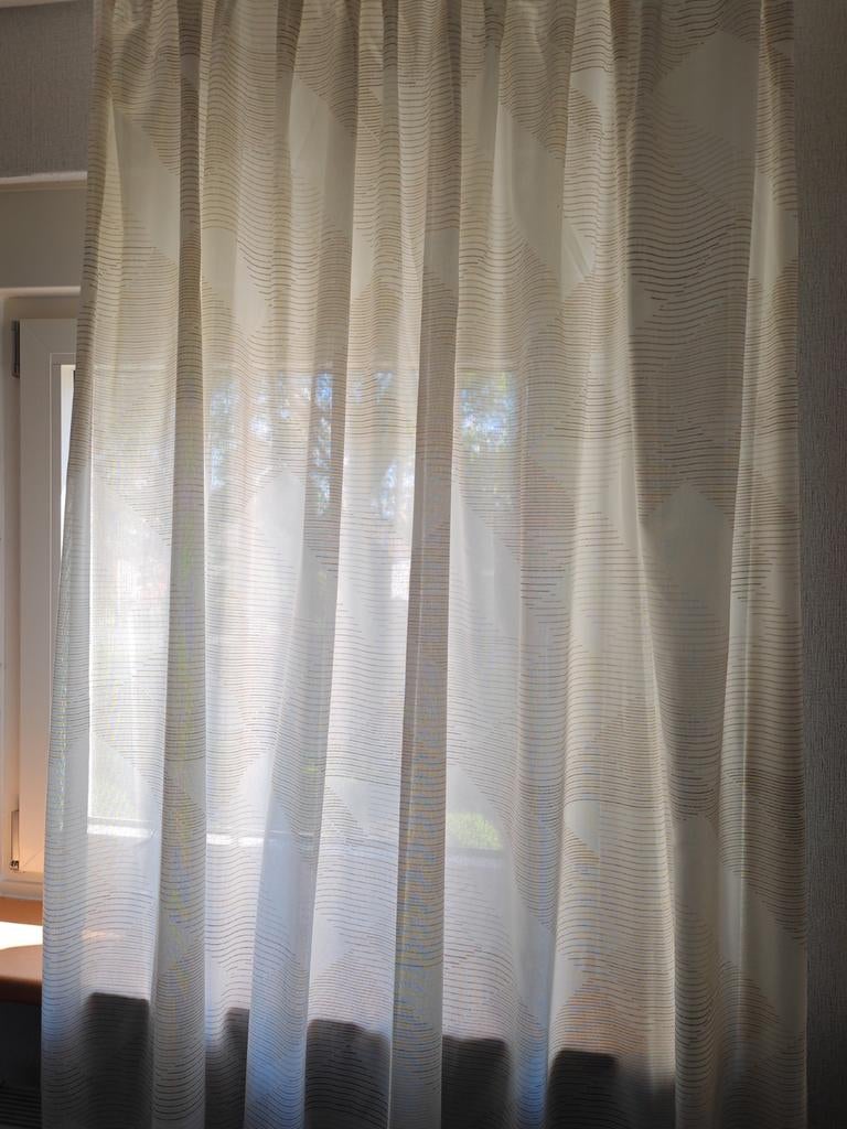 In between vitrage, 100 tot 150 cm, 200 cm of meer, Beige, Nieuw