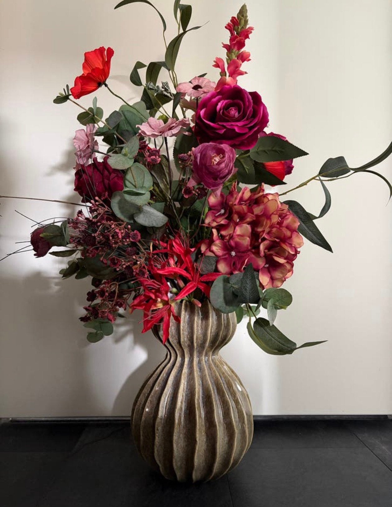 Countryfield vaas met boeket kunstbloemen, Ophalen of Verzenden, Nieuw