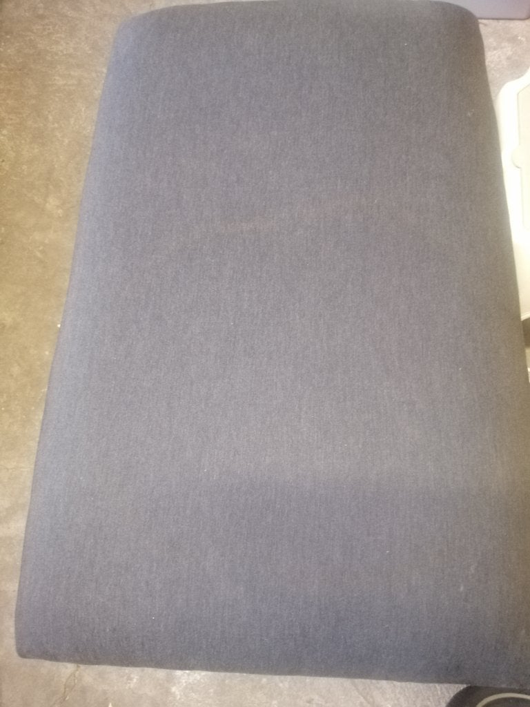 Zwart gestoffeerd bankje/voetenbankje, Ophalen, Minder dan 50 cm, Gebruikt, 50 tot 75 cm