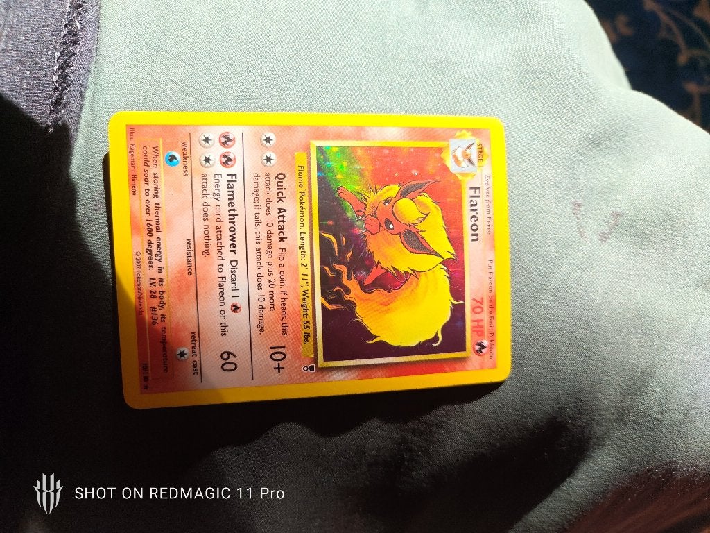Flareon legendary Holo Pokemon kaart, Ophalen of Verzenden, Gebruikt, Losse kaart, Foil
