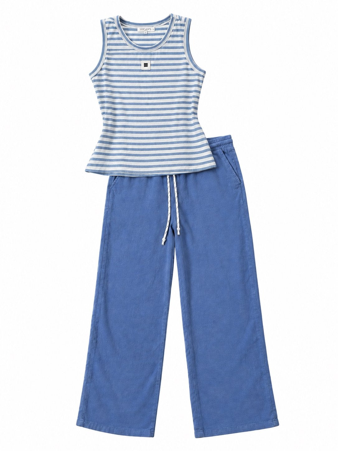 10 Days 2-delig pak blauw met gestreepte top – XXL, Kleding | Dames, Ophalen of Verzenden, Zo goed als nieuw, Maat 46/48 (XL) of groter