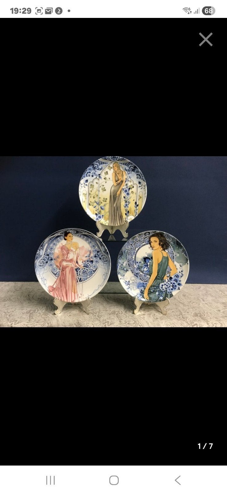 Heinen Delfts Blauw decoratieve borden set nieuw, Ophalen of Verzenden