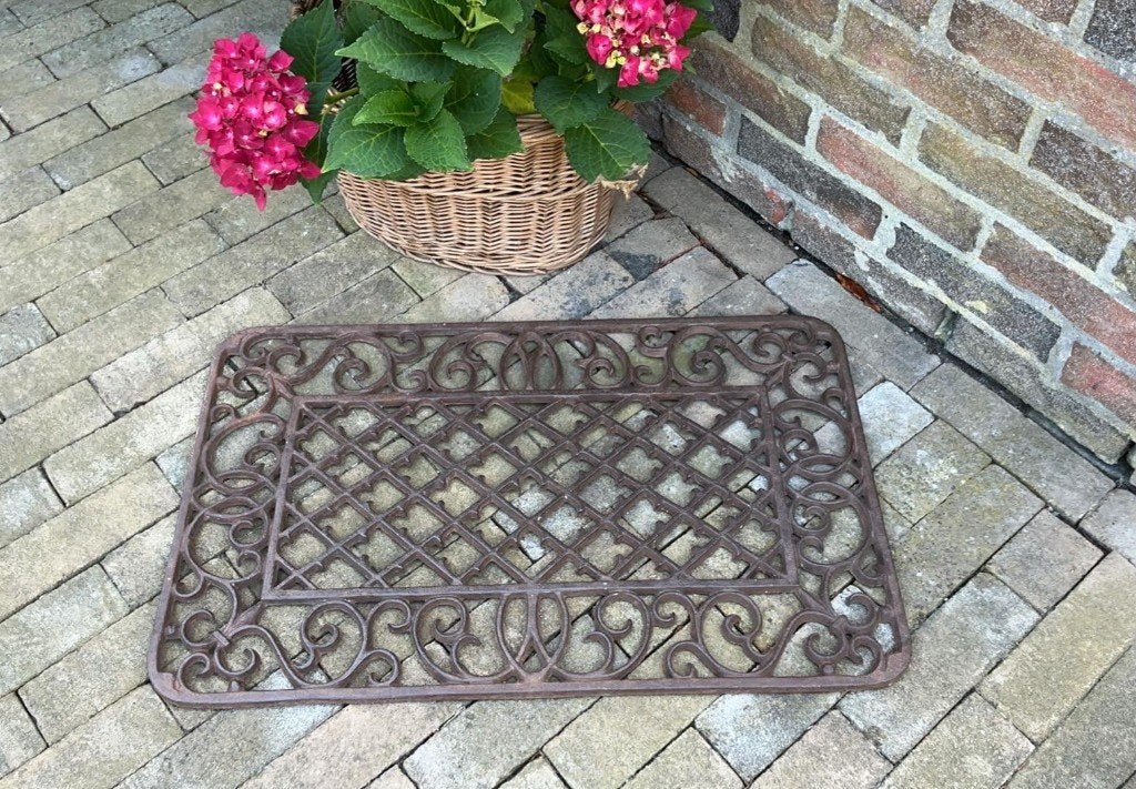 Gietijzeren deurmat, Tuin en Terras, Ophalen, Gebruikt, Gietijzer, Buiten