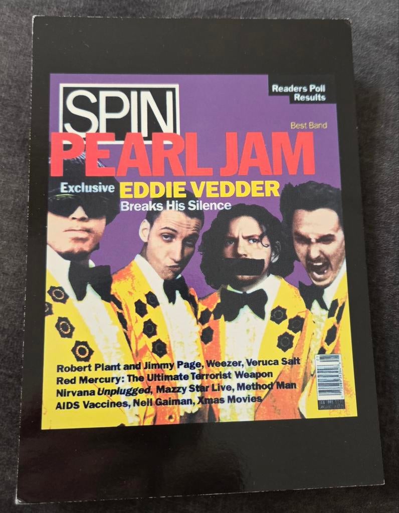 Pearl Jam - Eddie Vedder, Verzamelen, Ansichtkaarten | Themakaarten, Ongelopen, 1980 tot heden, Sterren en Beroemdheden, Verzenden