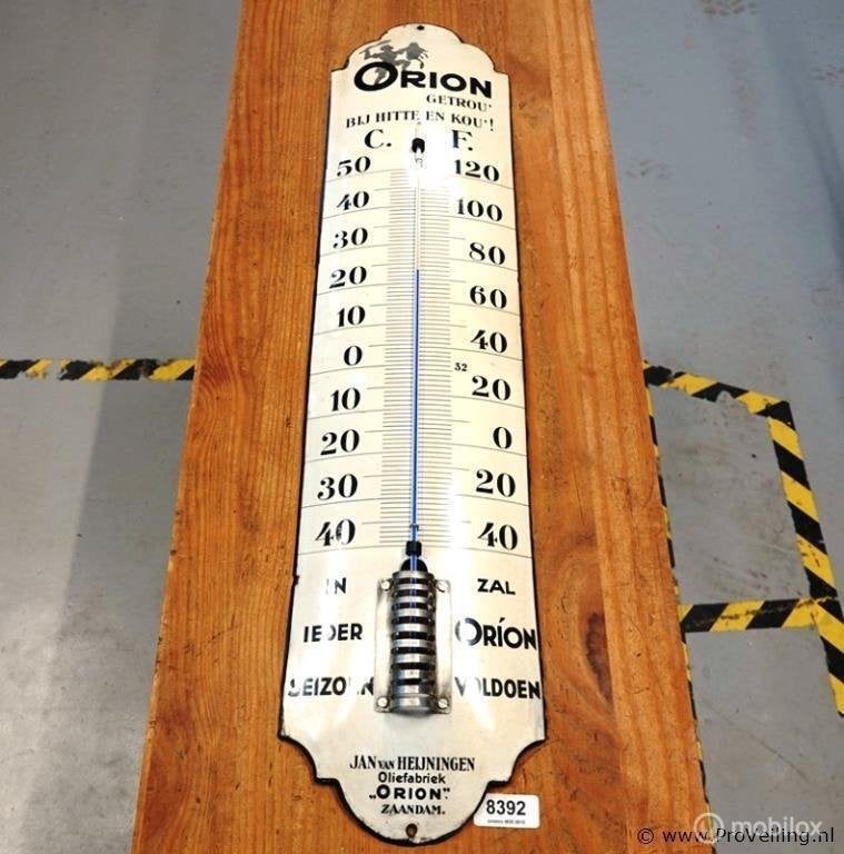 Online Veiling: Antieke emaille reclamebuitenthermometer ..., Antiek en Kunst