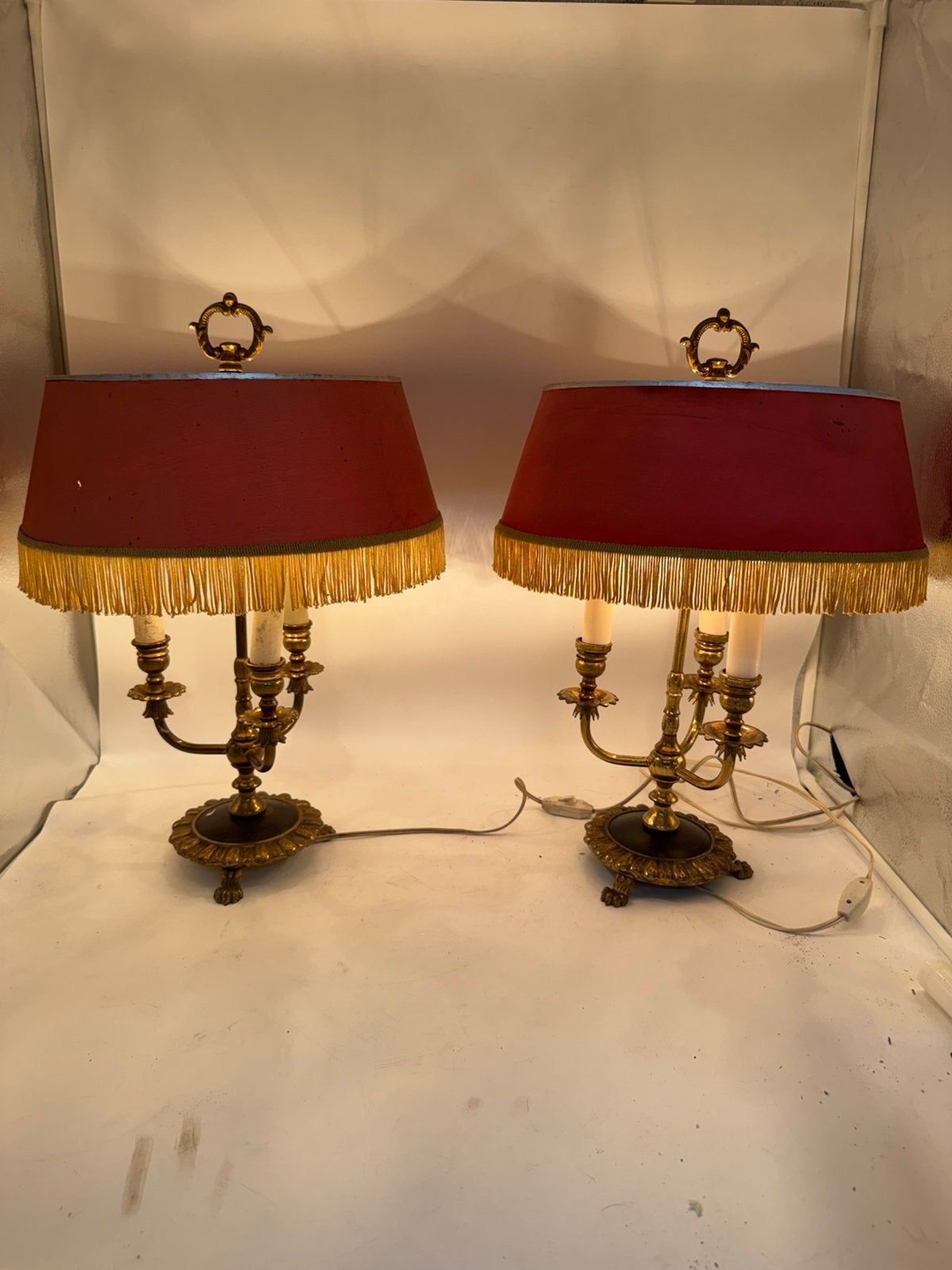 Set Antieke Franse Bouillotte Tafelampen, Ophalen of Verzenden