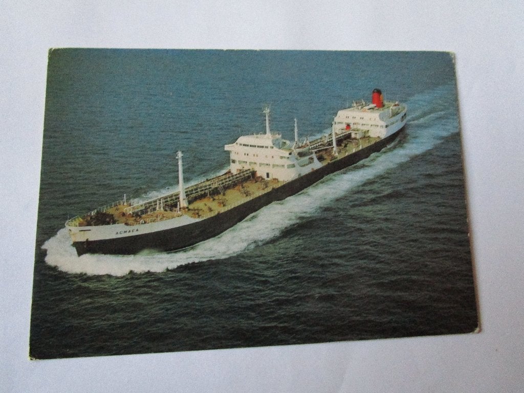 Ansichtkaart Afbeelding schip de m.s Acmaea Shell tankers, Verzamelen, Scheepvaart, Verzenden, Gebruikt, Motorboot, Kaart, Foto of Prent