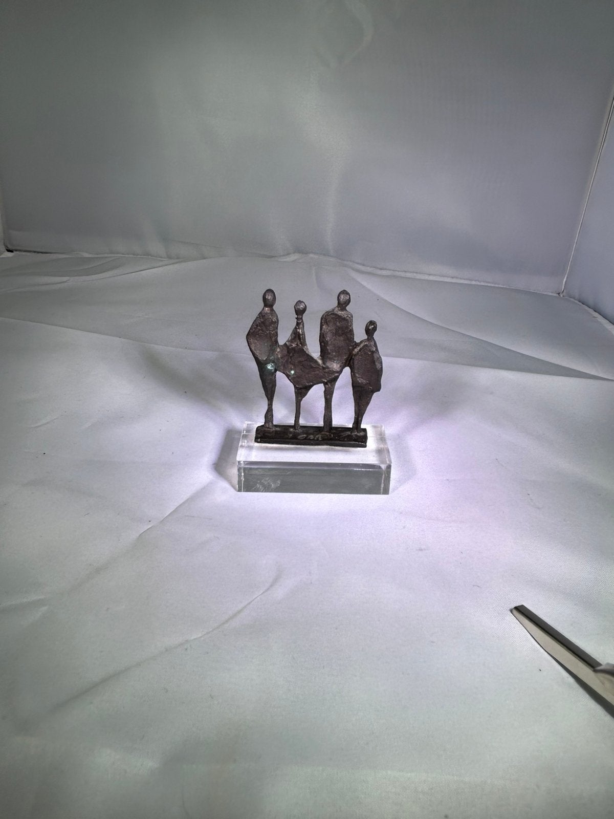Corry Ammerlaan verbronsd sculptuur met signatuur, Ophalen, Groep mensen, Minder dan 20 cm, Handgemaakt