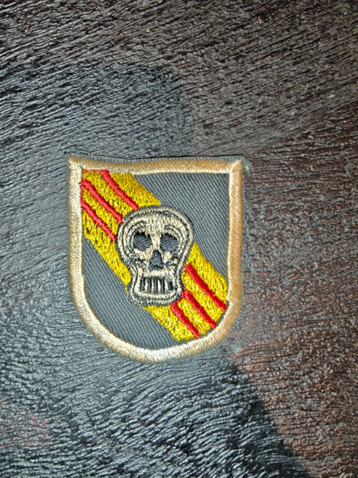 US Army 5th Special Forces Skull Vietnam Beret Flash Patch.., Ophalen of Verzenden, Landmacht, Amerika, Embleem of Badge