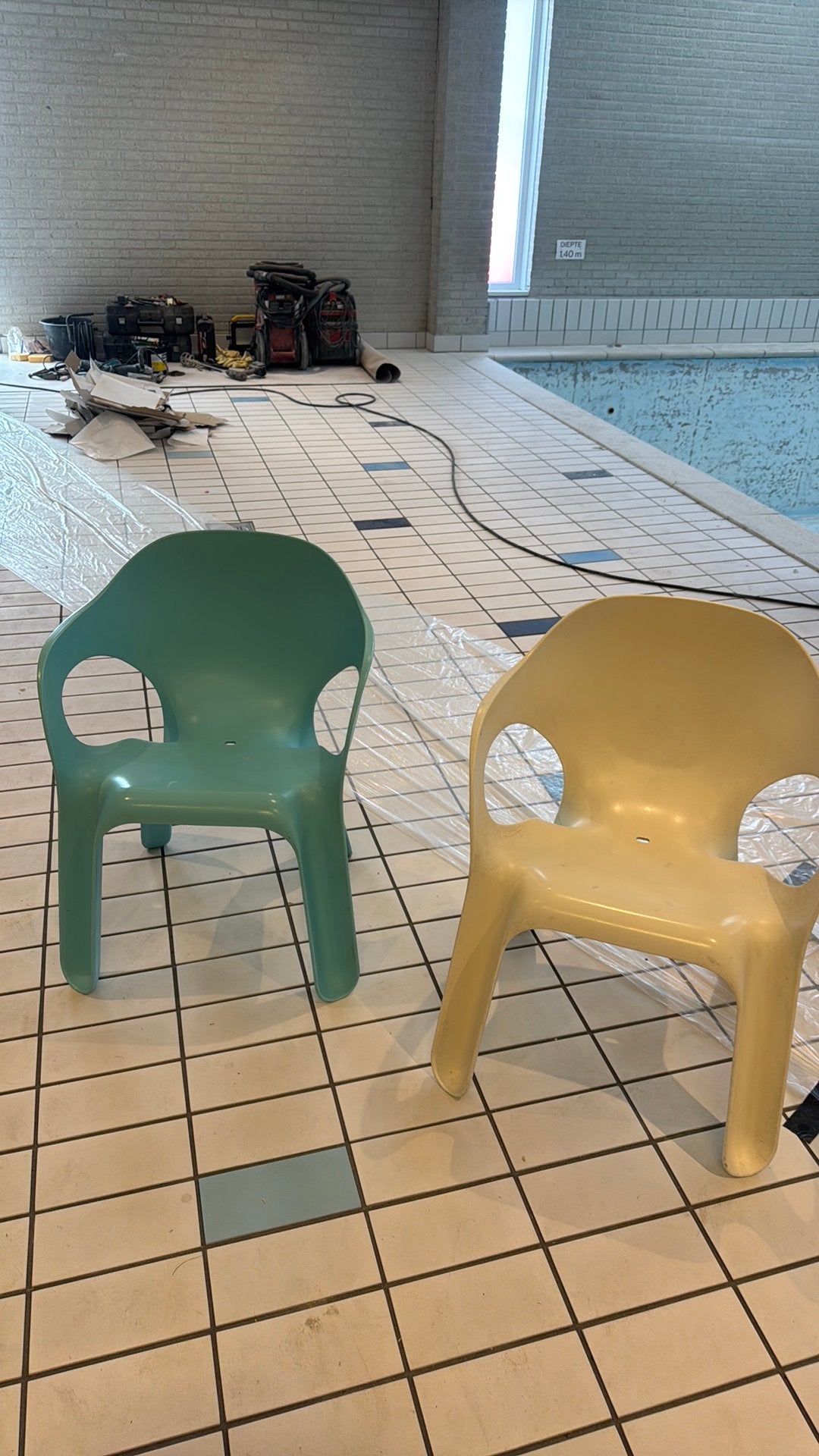 Zwembad terras stoelen, Tuin en Terras, Ophalen, Gebruikt, Kunststof, Stapelbaar
