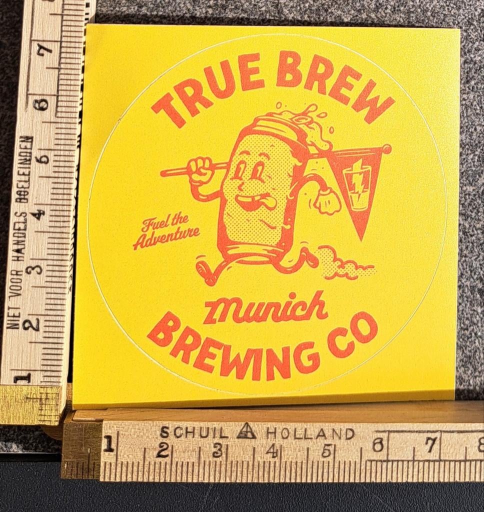 Bier sticker TrueBrew fuel the adventure brewing co München, Ophalen of Verzenden, Zo goed als nieuw