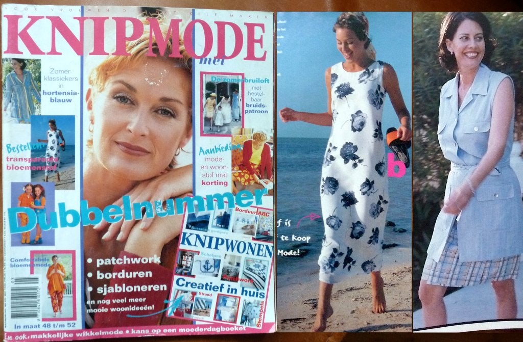 4 x KNIPMODE zomerse voorjaarsnummers april en meinummers, Hobby en Vrije tijd, Kledingpatronen, Overige typen, Verzenden, Vrouw