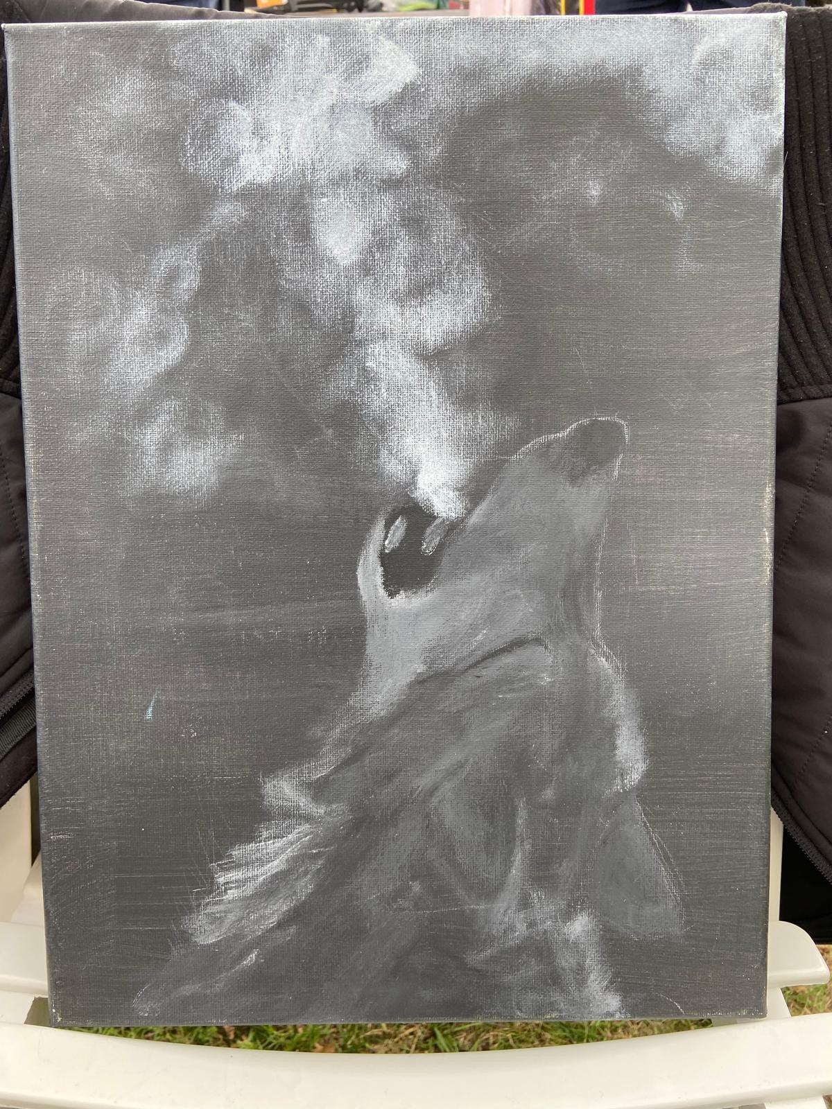 Schilderij wolf, Ophalen of Verzenden, Nieuw, Schilderij, Oorspronkelijke maker