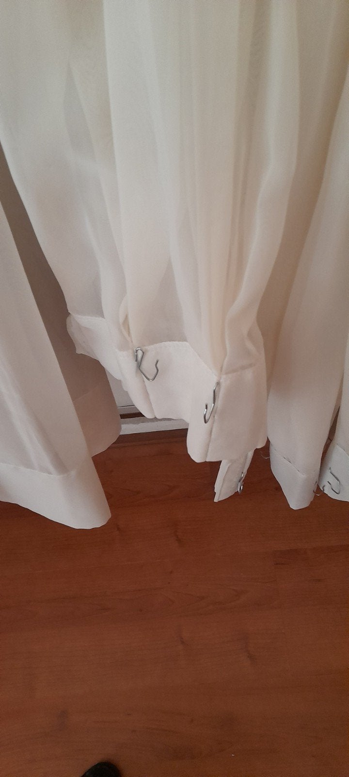 Lichtdoorlatende Vitrage Gordijnen - Crème/Wit, Gebruikt, Overige merken, Ophalen of Verzenden, Polyester