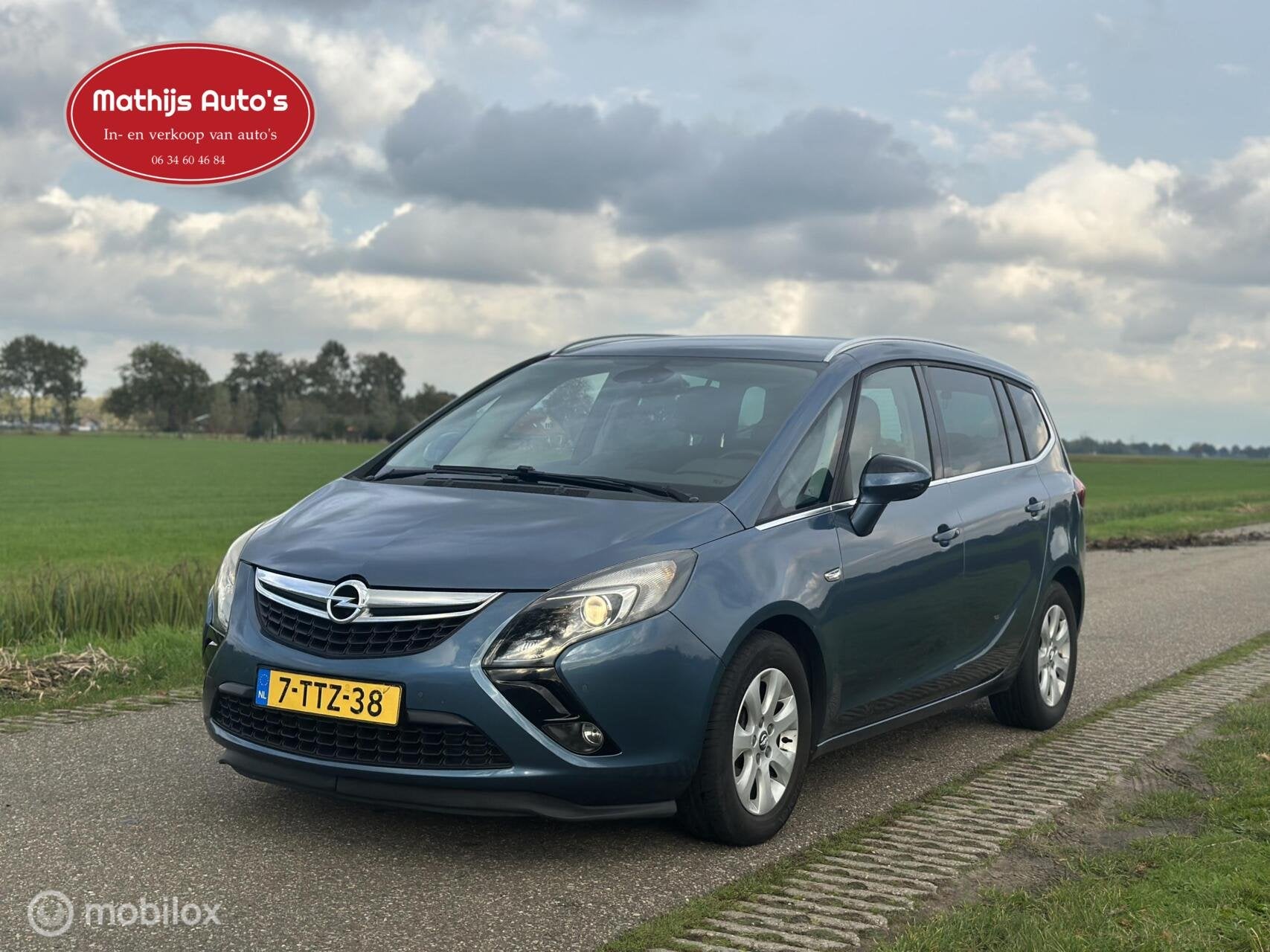 Opel Zafira Tourer 1.6 CDTI Design Edition7p., Auto's, 136 pk, 4 cilinders, Blauw, 7 stoelen