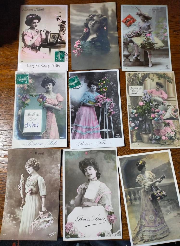 Collectie van  Oude Ansichtkaarten met Vrouwen en Koppels, Verzamelen, Ansichtkaarten | Themakaarten, Ophalen of Verzenden, Voor 1920