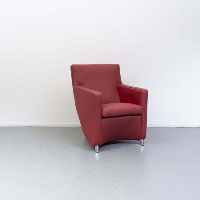 Leolux Dolcinea Fauteuil Rood Leer, Huis en Inrichting, Fauteuils, Niet ingevuld, Nieuw, Niet ingevuld, Niet ingevuld