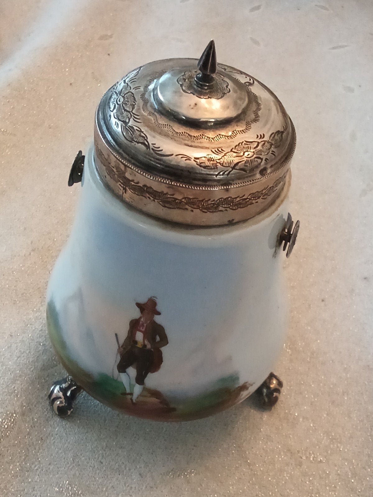 antieke zwafelpot., Ophalen of Verzenden, Zilver
