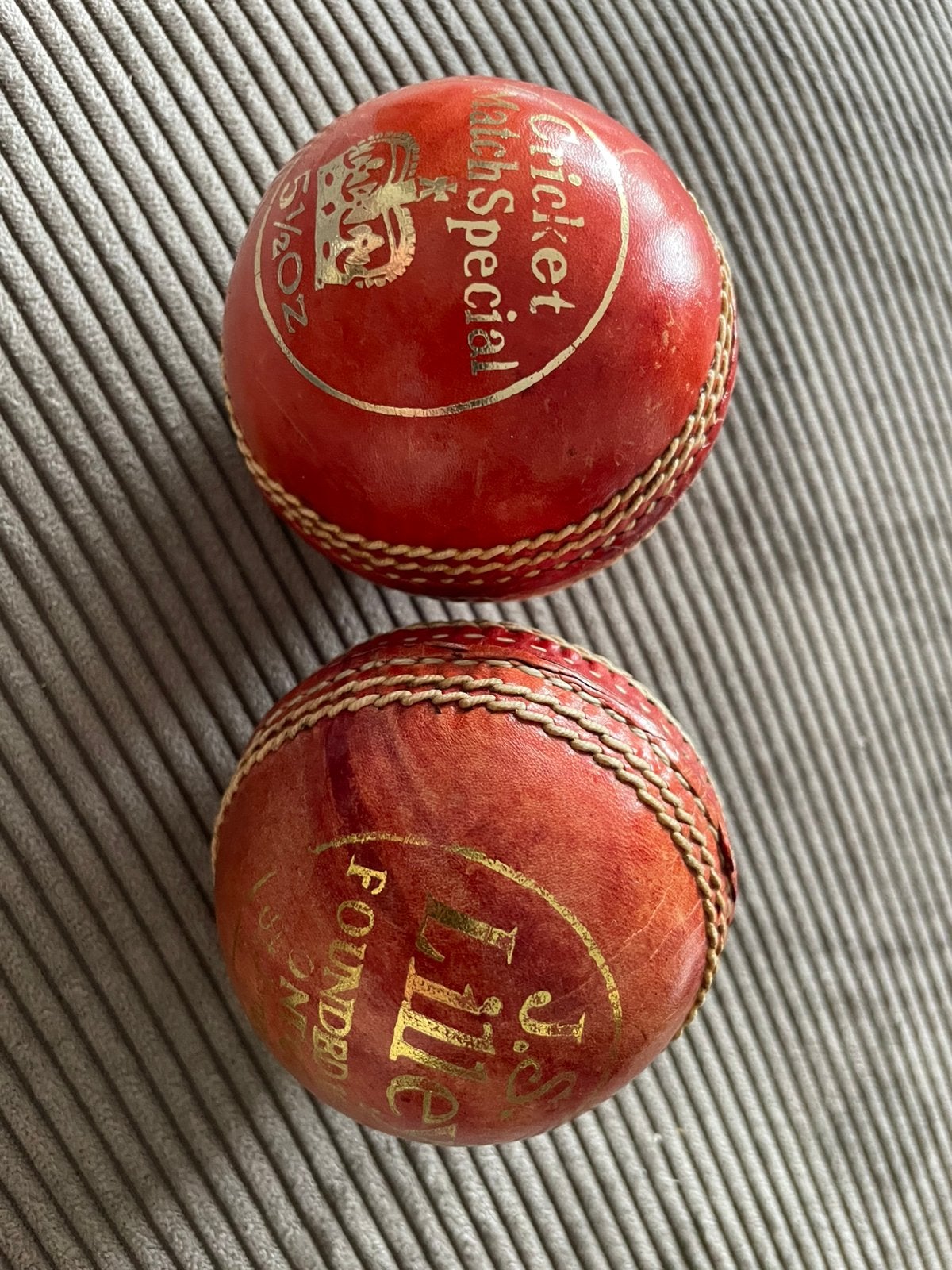 Vintage  J.S. Lilley cricketbal 2 stuks cricket, Ophalen of Verzenden, Gebruikt, Bal