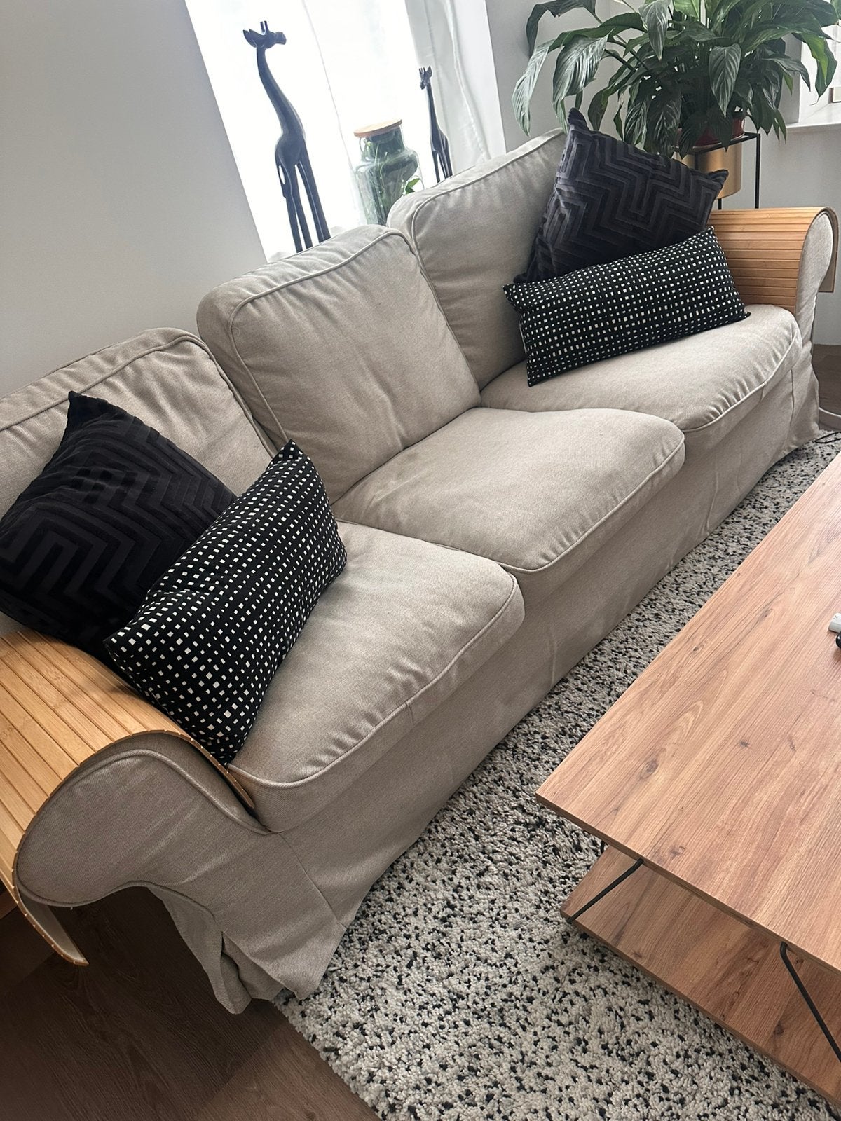 Zo goed als nieuwe IKEA EKTORP 3-zitsbank – Beige, Ophalen, Zo goed als nieuw