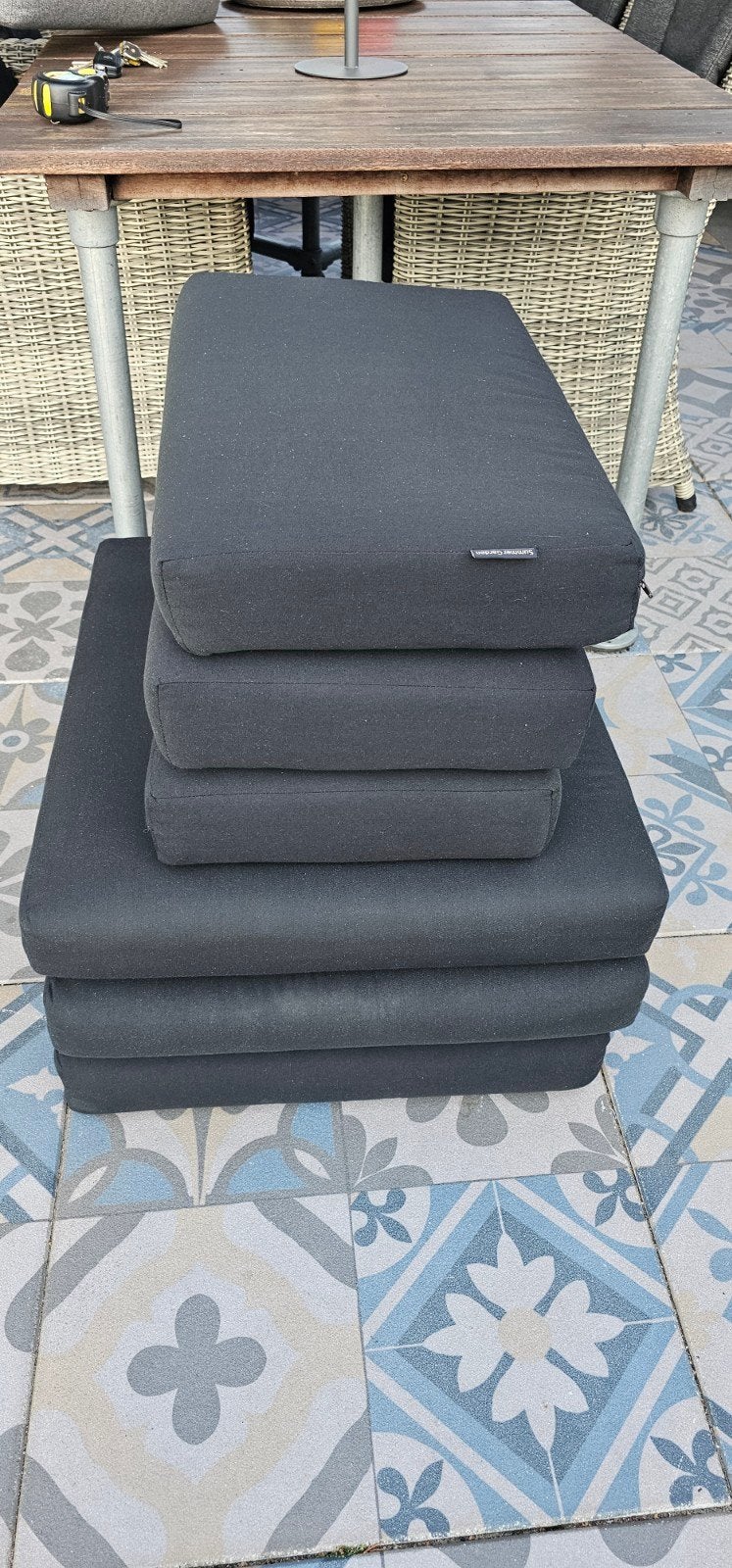 Summer Garden tuinkussens, zwart (3 sets), Ophalen, Zo goed als nieuw