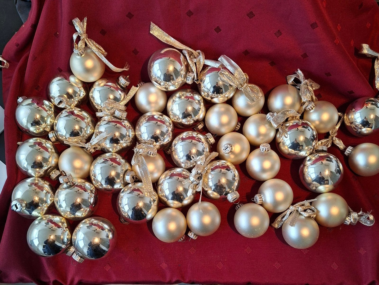 Vintage, complete zilverkleurige kerstboomversiering,, Ophalen, Gebruikt