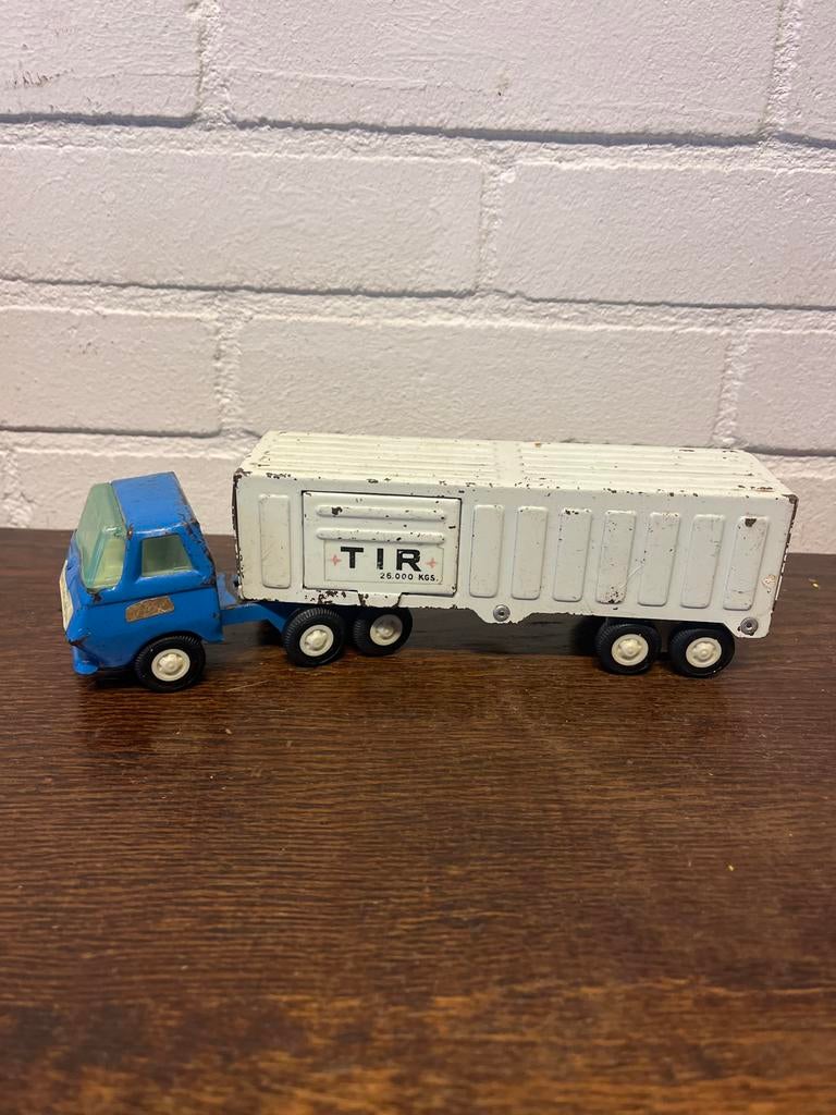 Vintage Speelgoed Sanson Vrachtwagen met Container - TIR, Ophalen of Verzenden, Gebruikt, Bus of Vrachtwagen, Overige merken
