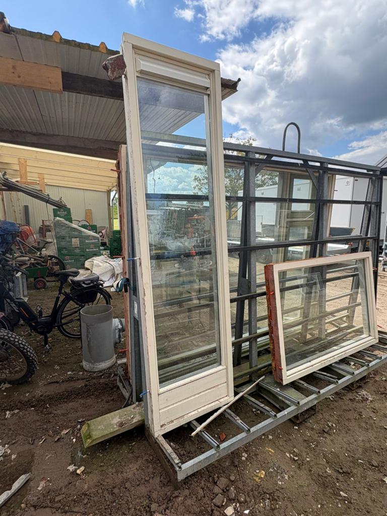 Hardhouten kozijn 65x240 cm met ventilatierooster, Doe-het-zelf en Verbouw, Glas en Ramen, Ophalen, Gevelraam of Ruit, Minder dan 80 cm