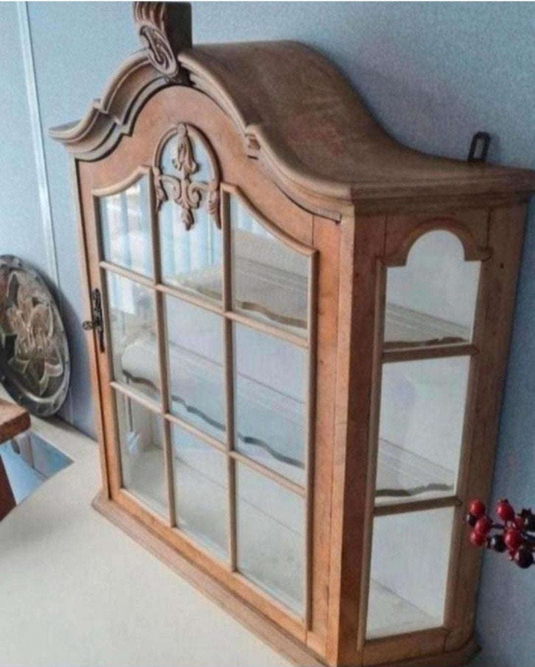 Klassiek noten houten wandkastje/vintage, Ophalen, 50 tot 100 cm, Zo goed als nieuw, Minder dan 100 cm