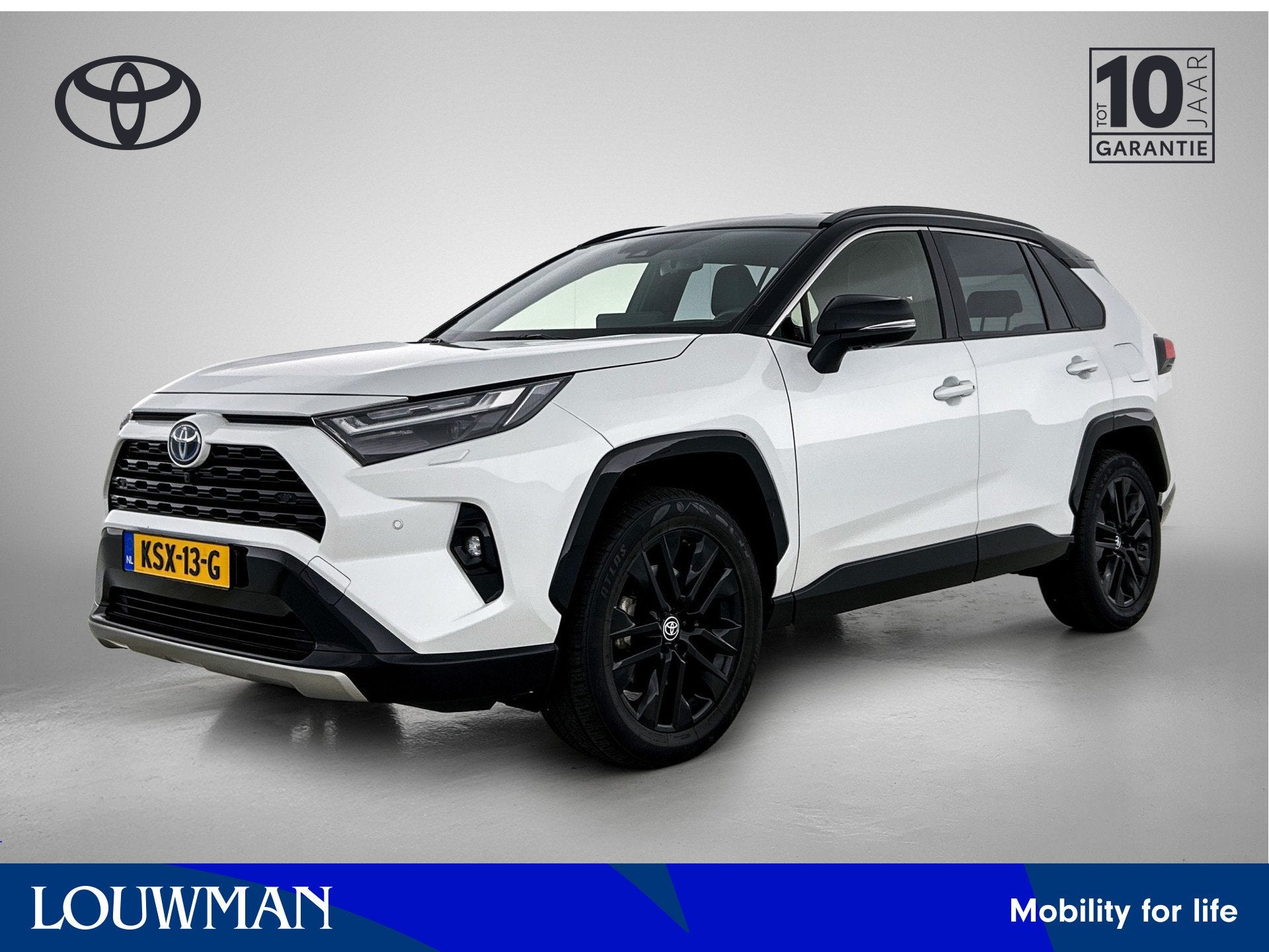 Toyota RAV4 2.5 Hybrid Bi-Tone | 360 Camera | Elek. Koffer, 12 maanden, Gebruikt, Leder en Stof, Wit