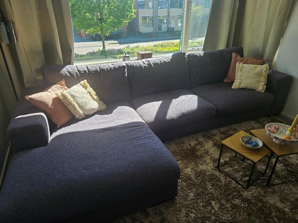 Moderne grijze hoekbank met lounge, Ophalen, Gebruikt, Hoekbank, Driepersoons