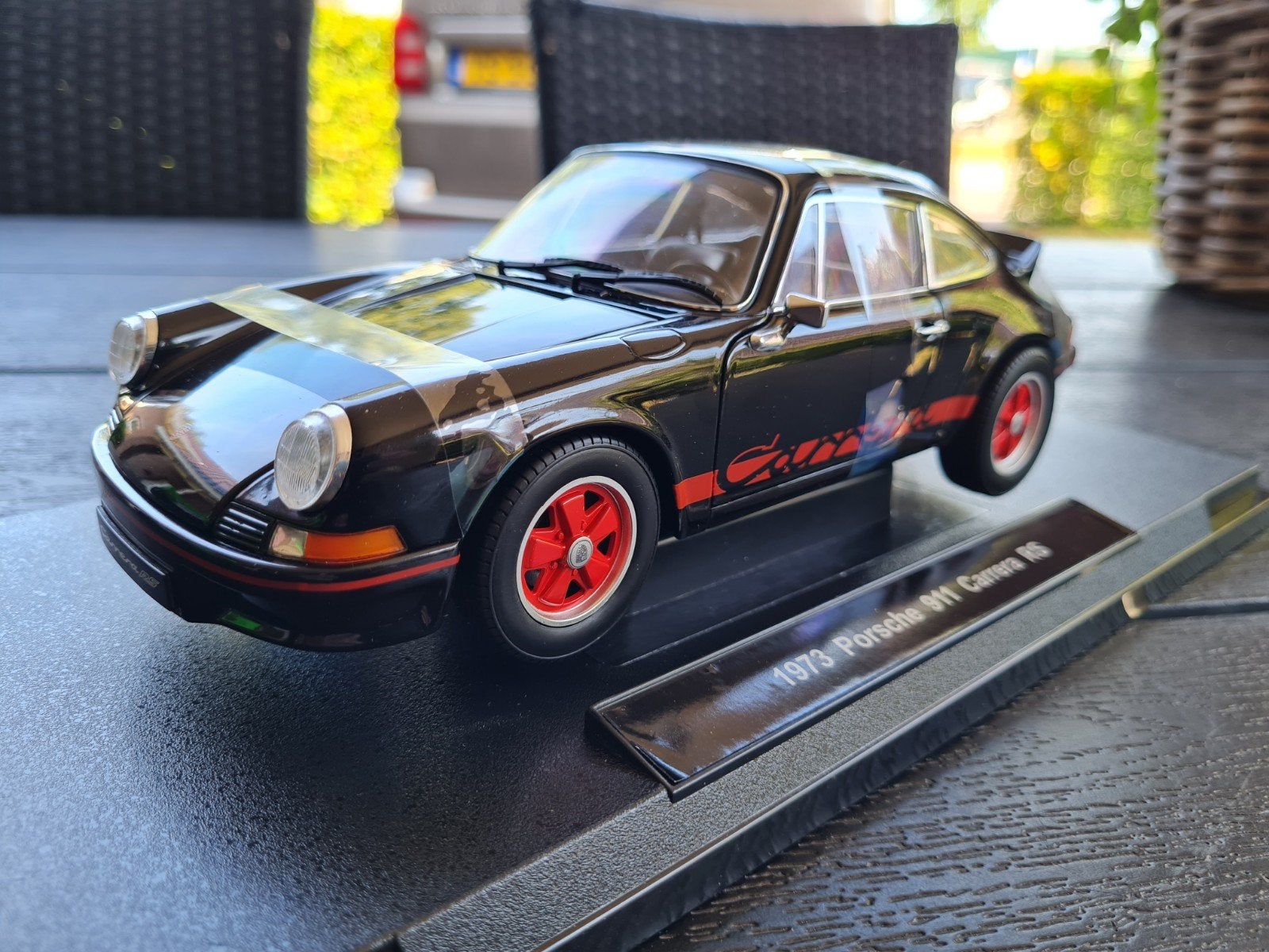 1:18 Porsche 911 Carrera RS uit 1973 Zwart Welly, Hobby en Vrije tijd, Modelauto's | 1:18, Ophalen of Verzenden, Nieuw, Auto, Welly