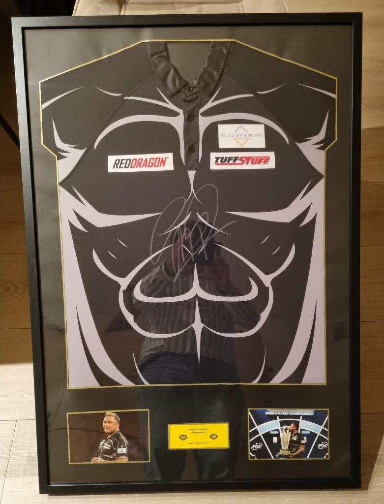 Gerwyn PRICE gesigneerd shirt in frame, Ophalen of Verzenden, Nieuw, Overige typen