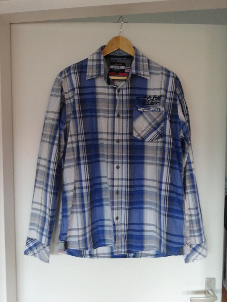 Rivalry overhemd mt XL, Kleding | Heren, Ophalen of Verzenden, Zo goed als nieuw, Blauw, Halswijdte 43/44 (XL)