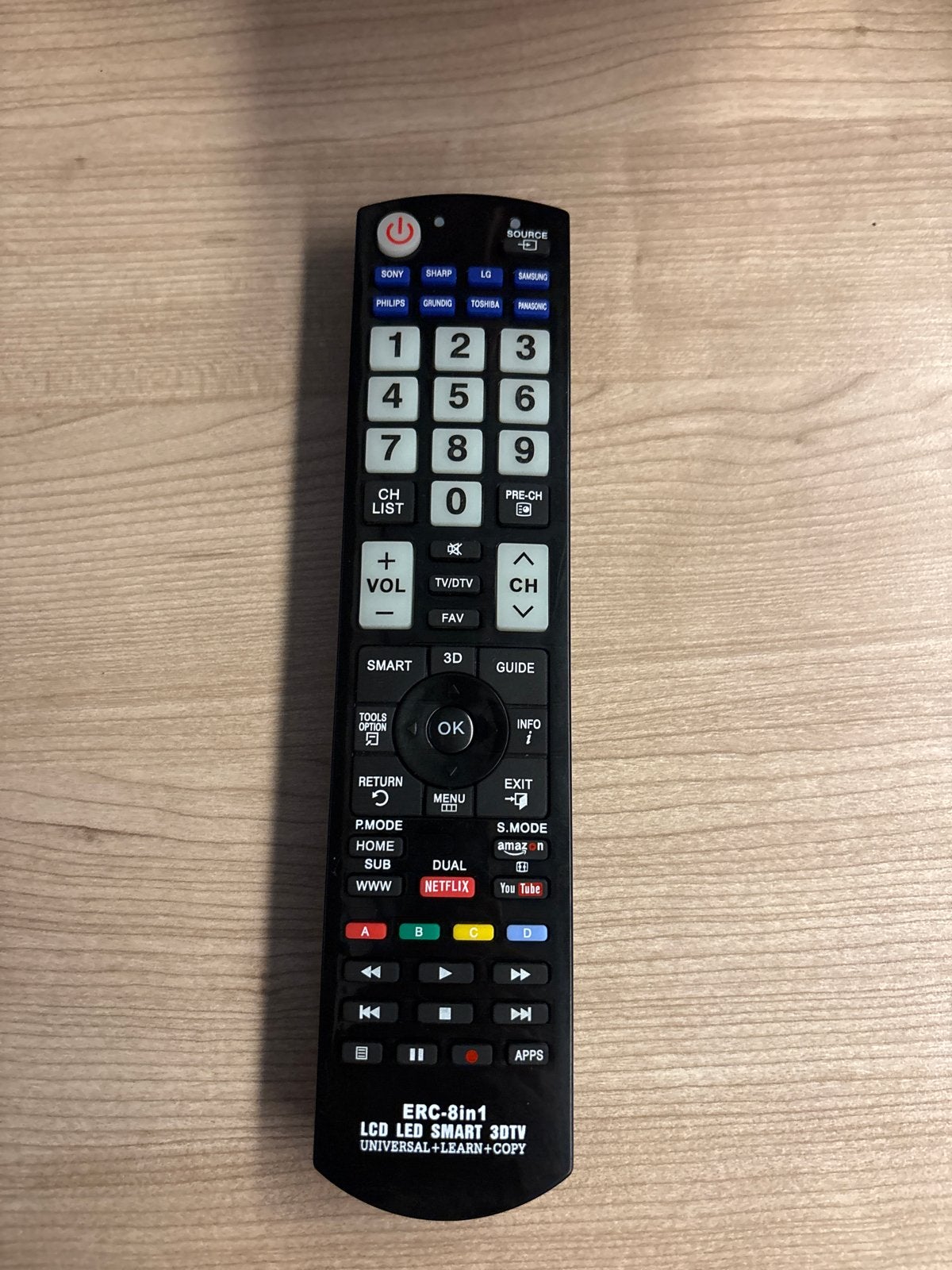 Universele afstandsbediening 8-in-1 Smart 3D TV, Ophalen of Verzenden, Zo goed als nieuw, Universeel, Tv