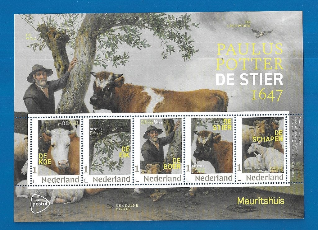 Postzegelvel De Stier, Paulus Potter - Mauritshuis 2026, Verzenden, Na 1940, Postfris