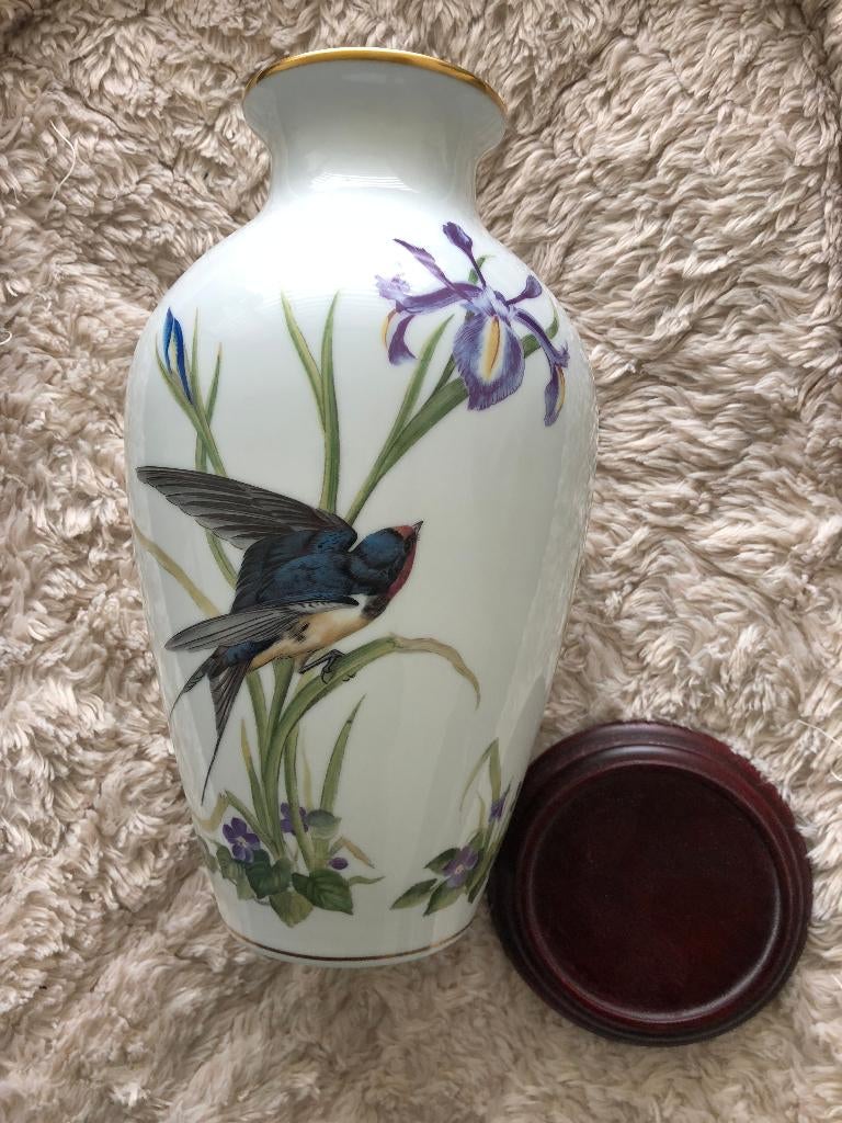 2 Franklin Mint Bird vazen, Huis en Inrichting, Ophalen, Overige kleuren, Aardewerk of Porselein, Zo goed als nieuw