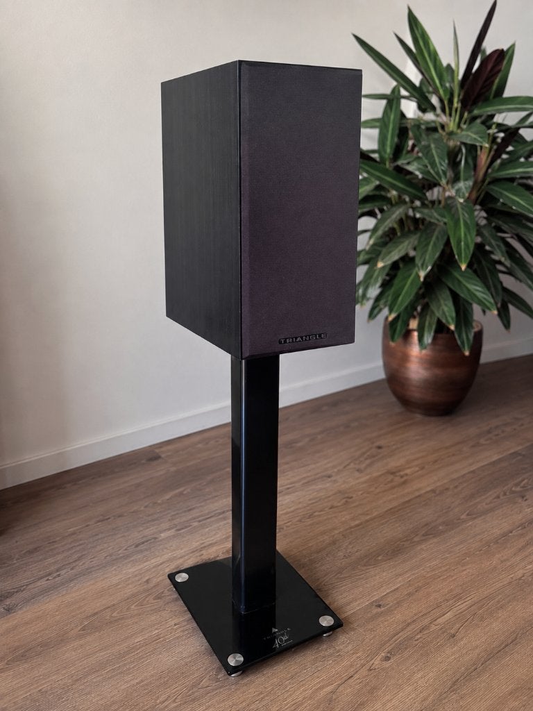 Triangle Comète EZ + 40th stands + REL T/9i White hifi set, Stereo speakers, Zo goed als nieuw, 60 tot 120 watt, Ophalen