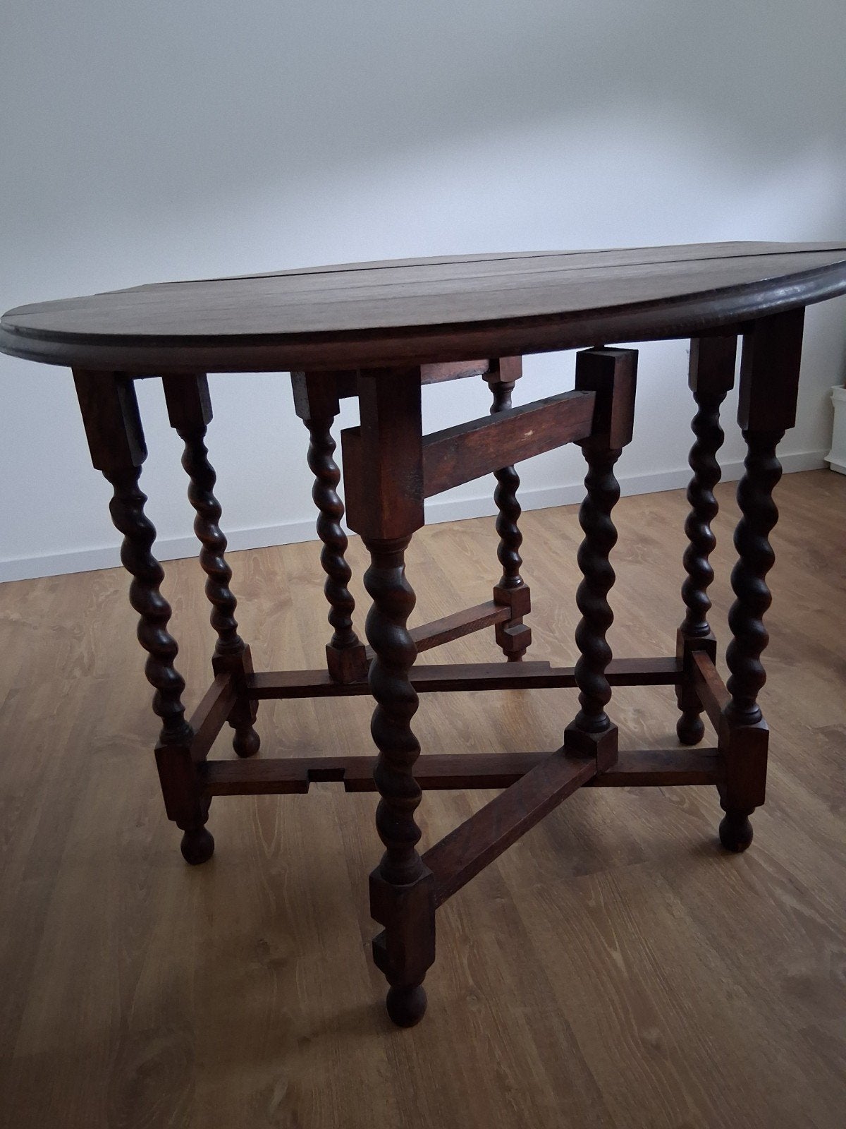 antieke  engelse eiken gateleg klaptafel, Ophalen