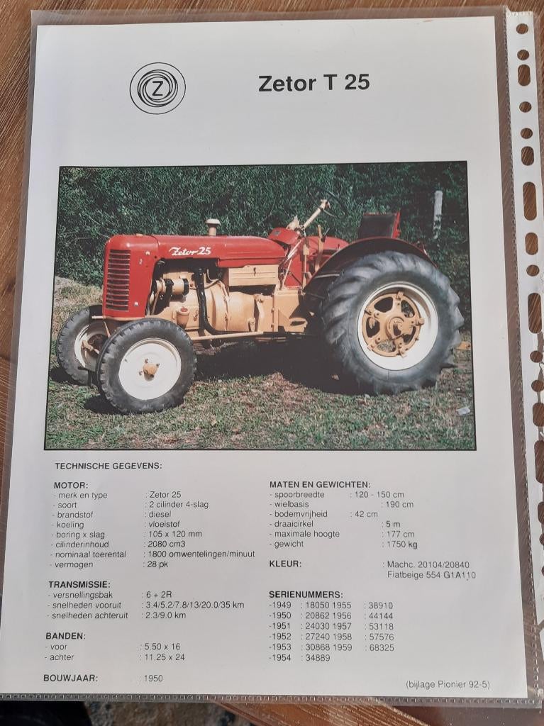 ZETOR T 25. FOLDER., Ophalen of Verzenden, Nieuw