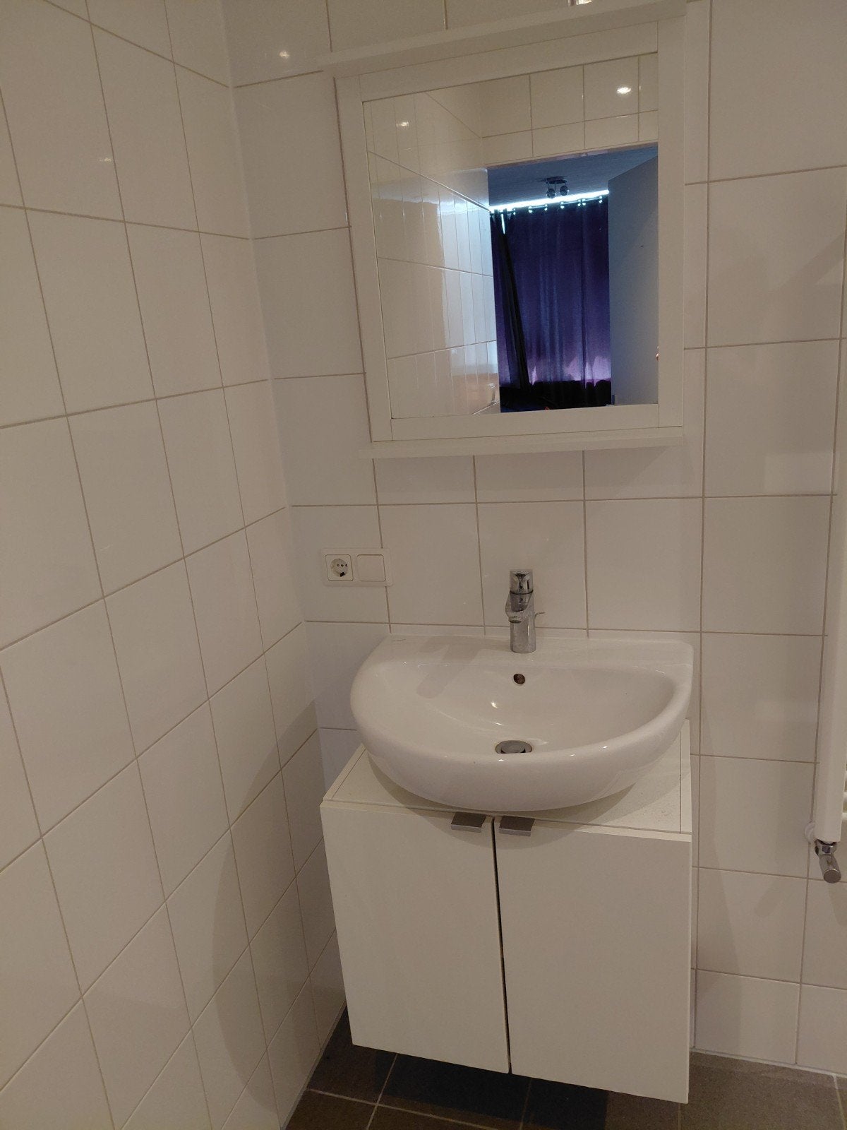 Wit badkamermeubel met spiegel, Ophalen, 25 tot 50 cm, 50 tot 100 cm, Minder dan 100 cm